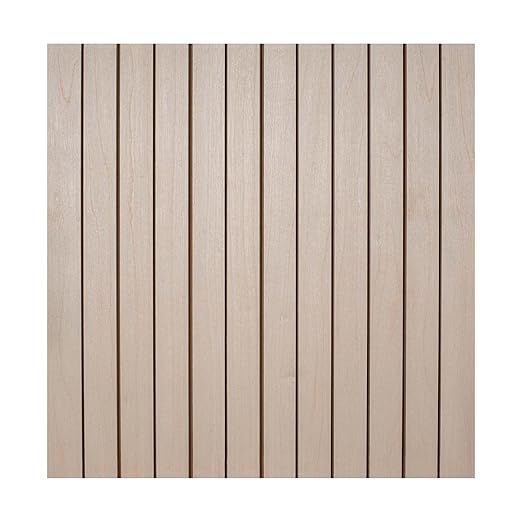 4ft x 4ft Unfinished Maple Veneer Flexible Tambour Wall Panel with 1" 30-Degree Groove Slats, Flexible & Customizable