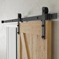 CCJH 6 Feet Heavy Duty Sturdy Sliding Barn Door Hardware Kit -Smoothly and Quietly -Easy to Install Fit 36" Wide Door Panel (I Shape Hanger)