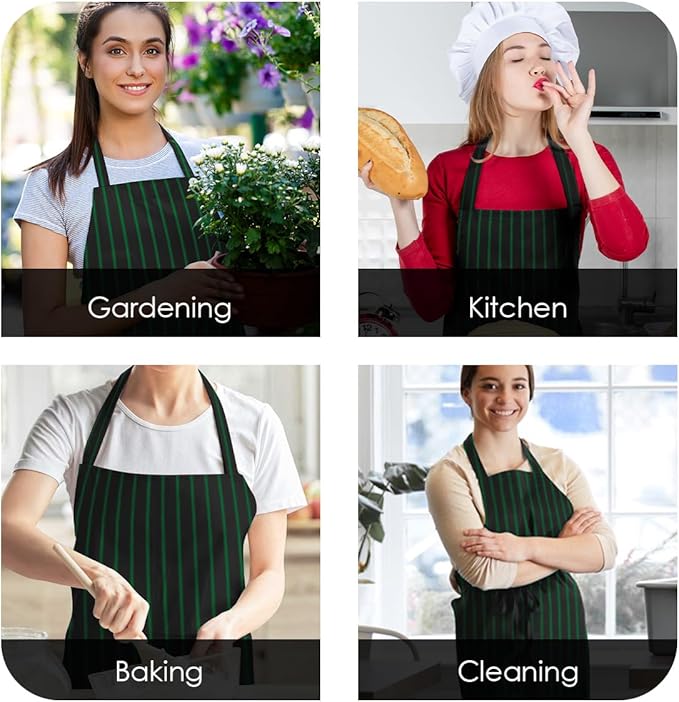 Aprons for Men - 100% Polyester Chef Apron Women with Extra Long Ties - Cooking Aprons for Women & Mens Apron