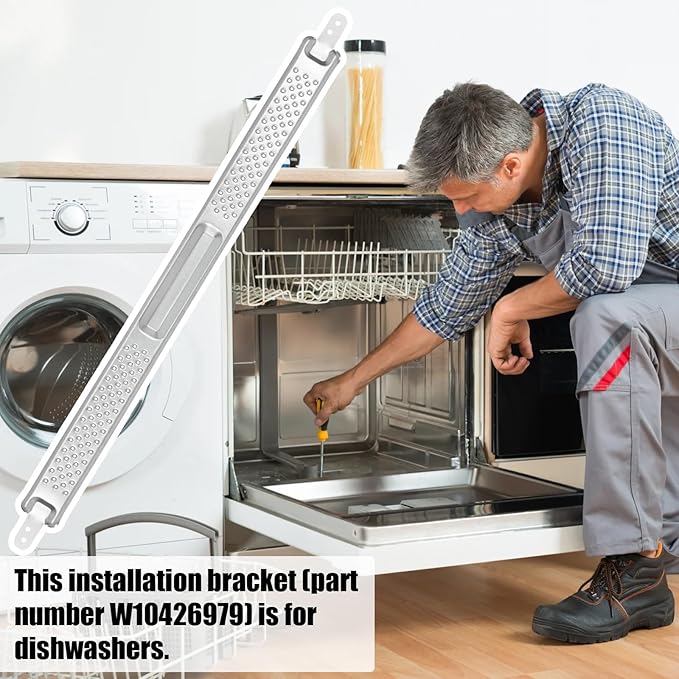 W10426979 "24 Inch" Dishwasher Mounting Bracket Kit for Granite and Quartz Countertops Compatible with Whirlpool KitchenAid Maytag Mounting Bracket W10426979 AP5607641 AH3632890 EA3632890 PS3632890