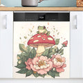 Dishwasher Magnet Cover, Mushroom Frog Flower Magnet Sticker Fridge Panel Decal for Home Kitchen Decor, 23x26in