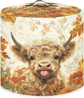 NEITLGEN Maple Leaf Highland Cow Kitchen Appliance Dust Cover Universal Size 6 Quart Pressure Cooker/Air Fryer/Rice Cooker Cover with Top Handle and Storage Pocket Thanksgiving Day Decor