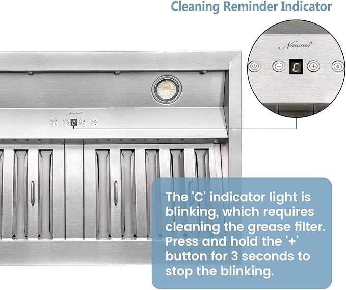Akicon Range Hood Insert 30 Inch, Ultra Quiet, Powerful Suction Built-in Kitchen Vent Hood, Stainless Steel Ducted Stove Hood with Dimmable LED Lights, 3-Speeds 600CFM