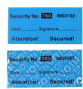 100pcs Non Transfer Tamper Resistant Security Warranty Void Labels/Stickers/Seals (Blue, 1 x 2 inches, Unique Nnumbers)