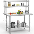 YITAHOME NSF Stainless Steel Work Table With Overshelves, 30" X 24" With 30" X 12" Shelf, Metal Prep Table for Home Kitchen Restaurant Garage Warehouse