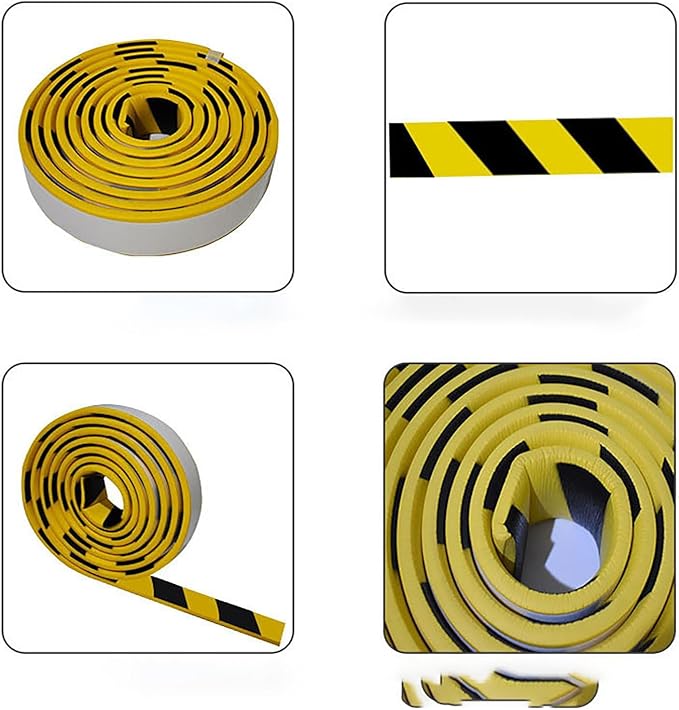 Heavy Duty Wall & Corner Guards 5m Corrugated Self-Adhesive NBR Rubber Protection with Yellow/Black Stripes for Parking Columns & Garage Safety(1PCS,10 cm)