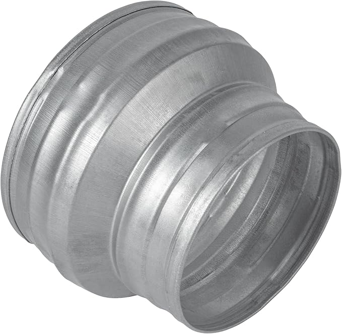 5" to 4" Inch Round Duct Reducer - Male Fit Galvanized Steel Pipe Increaser - Coupling for Round Duct Ventilation Systems - Heating & Cooling, HVAC