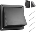 5 Inch Black Dryer Vent Cover Outside Stainless Steel Wall Vent with Removable Cover and Insect Screen Mesh RAL9011