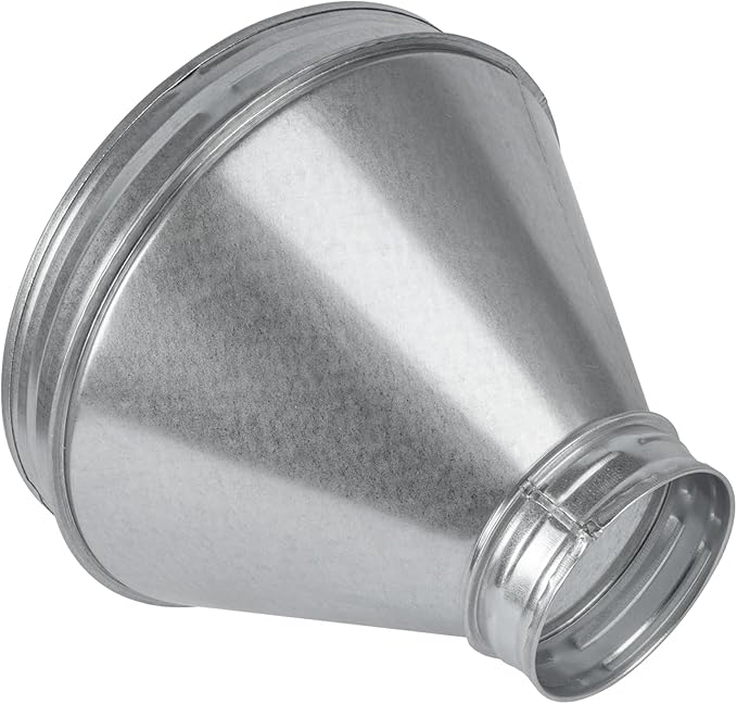 10" to 4" Inch Round Duct Reducer - Male Fit Galvanized Steel Pipe Increaser - Coupling for Round Duct Ventilation Systems - Heating & Cooling, HVAC