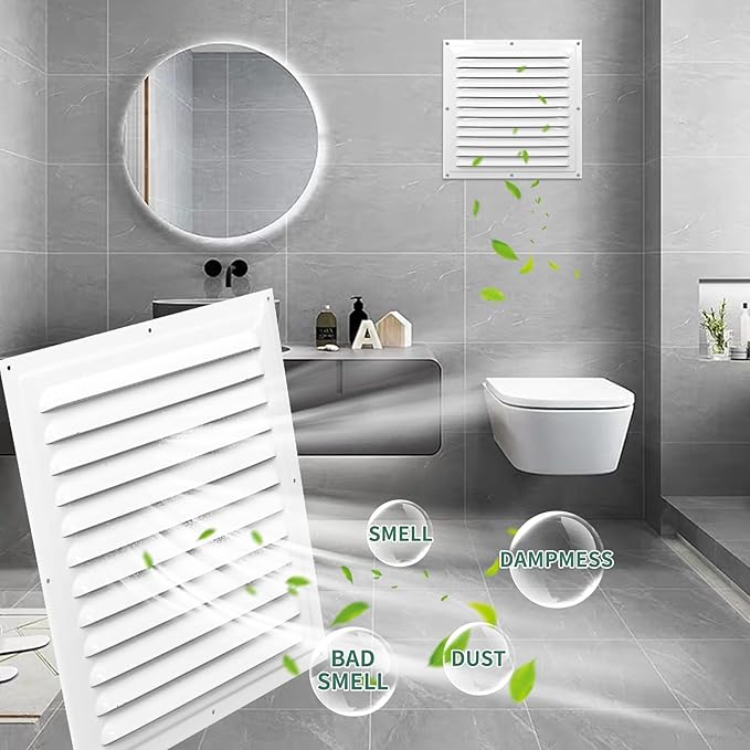 Gable Vents (10" x 10" 3Pcs) Aluminum Walls, Lofts, Garages more, More with Screens, Metal Shed Vents, Outdoor Houses, Loft Ceiling Reinforcement, Square Vents, Blinds, Exterior Grille(White)