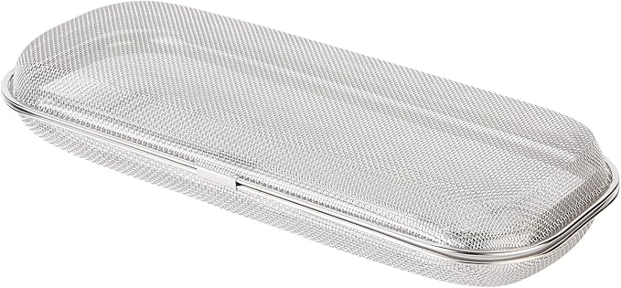 Dishwasher Basket for Small Items, 18/8 Food-Grade Stainless Steel Utensil Organizer with Locking Lid, Dishwasher Safe Holder for Chopsticks, Forks, Spoons, Bottle Parts and Kitchen Tools(Large)