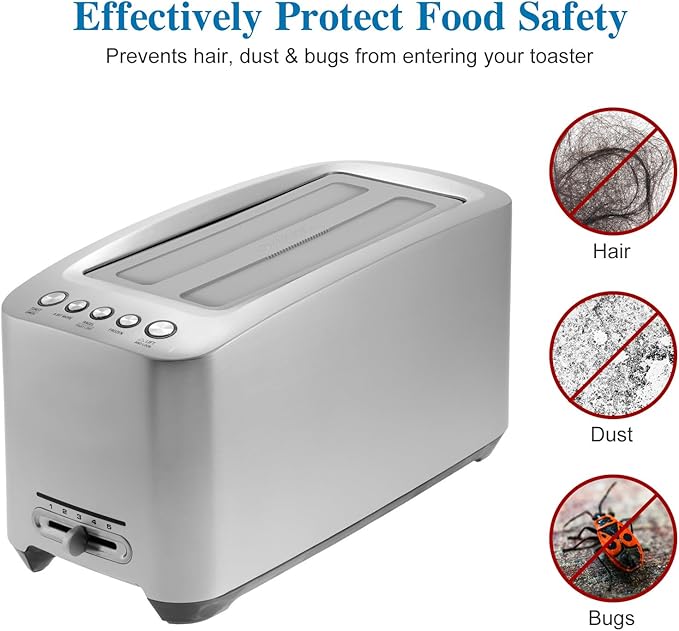 Toaster Lid Cover Replacement 1pcs Silicone Breakfast 2 Slices Bread Machine Cover Electric Toaster Upper for Machine Part Accessories(grey)
