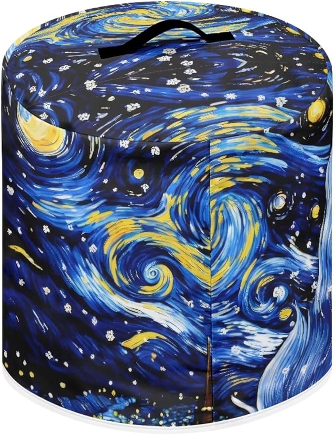 Starry Night Dust Cover with Pocket for Instant Pot, Rice Cooker and Air Fryer, Polyester, Water Resistant, Open Closure, Appliance Cover