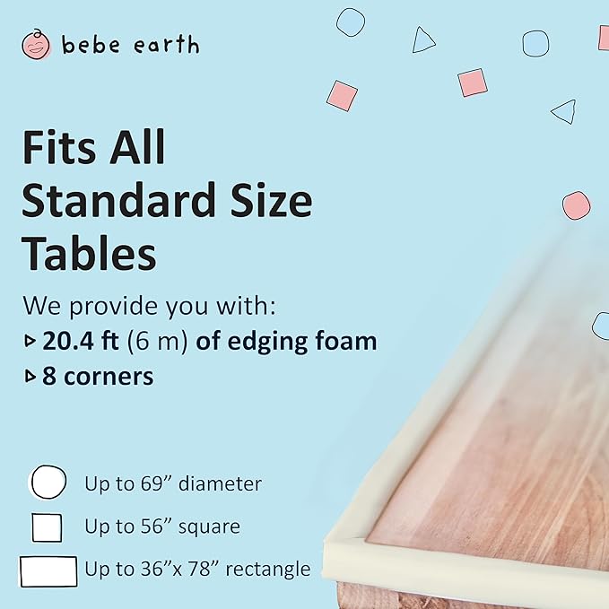 Baby Proofing Edge and Corner Guard Protector Set for Back to School, 20.4 ft Edges & 8 Foam Corners, Furniture and Table Child Baby Proof Bumpers, Pre-Taped Corner Cushions-Coffee Brown