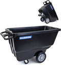 Tilt Truck, 1/2 Cu. Yd. Capacity Dump Cart with Heavy Duty 12” Wheels & 5” Casters for Handling, Transporting on Construction Jobsites, 750 lbs, Trash Cart with Wheels DUC12A-02PK (2-Pack)