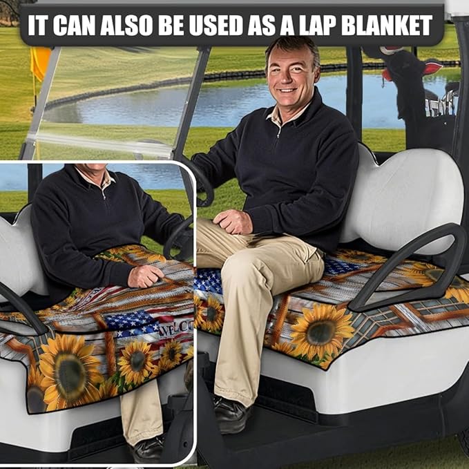Golf Cart Seat Cushion Cover with Breathable Microfiber Fabric and Secure Fit for Long Outdoor Rides