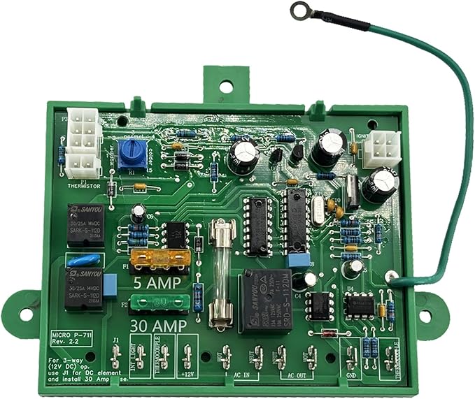 Micro P-711 Refrigerator Control Circuit Board Replacement for 2-Way and 3-Way Models Improved Functionality Replace RV Black Box Part Electronics Main Power Control Board