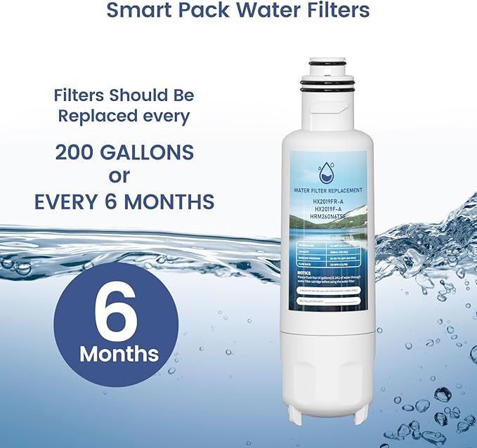HX2019FR-A Water Filter Replacement, Compatible with Hisense HX2019FR-A, HX2019F-A, HRM260N6TSE, HRFD560SW, HRCD585BW, HRFD634BW, HRCD650BW, HRCD586TBWB and Mora MRM260N6TSE Pack of 2