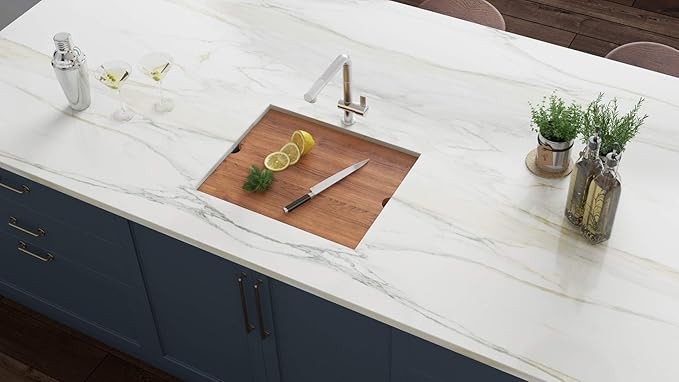 Ruvati 23" Workstation Ledge Bar Prep Kitchen Sink Undermount 16 Gauge Stainless Steel Single Bowl - RVH8308