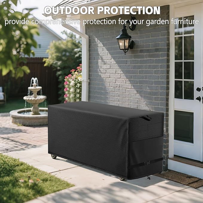 Patio Coffee Table Cover Black Heavy Duty Waterproof Cover 48" L x 26" W x 18" H for Rectangular Coffee Table