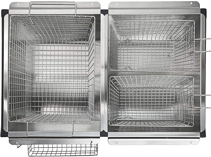 Triple Propane Deep Fryer-3 Basket Stainless Steel Cooker-Outdoor Fish Fry/Chicken-Tall Heavy Duty-Turkey Fryer Cart