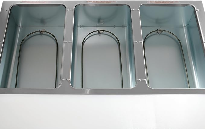 Kratos Commercial Mobile Electric Steam Table/Hot Food Table, 3 Wells, Stainless Steel, NSF 120V (28W-197)