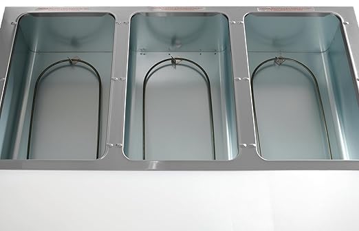 Kratos Commercial Electric Steam Table/Hot Food Table with Overshelf and Sneeze Guard, 3 Wells, Stainless Steel, Stationary, NSF, 120V (28W-192)
