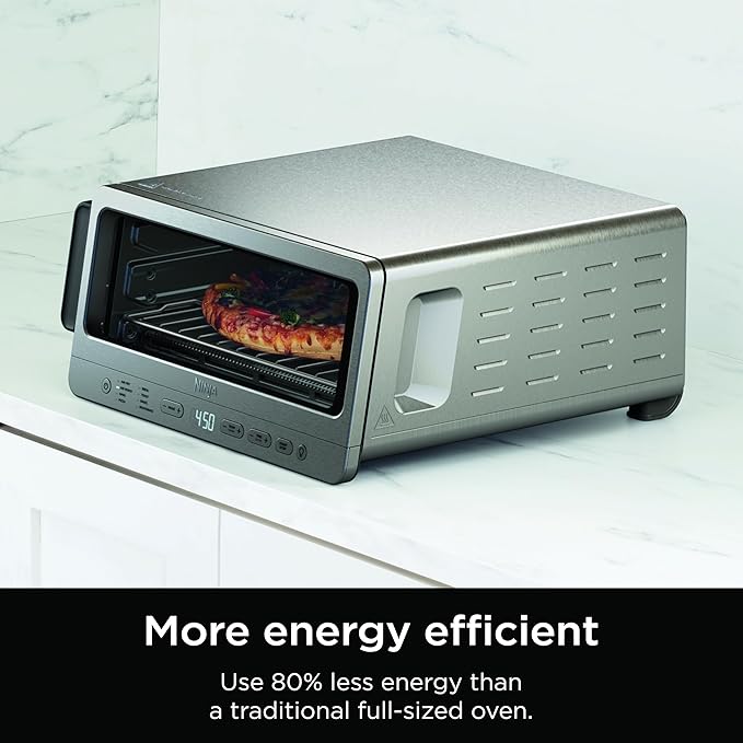 Ninja Toaster Oven & Air Fryer, 8-in-1 Functionality, Large Capacity, Air Fry Basket, Sheet Pan, Wire Rack & Removable Crumb Tray, Stainless,1800 watts, SP151