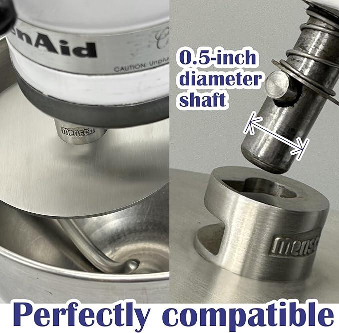 Anti-Climb Stainless Steel Dough Hook for KitchenAid 4.5-5 Qt Tilt-Head Mixers, with 5.1" Shield to Stop Dough Climbing, Replaces K45DH