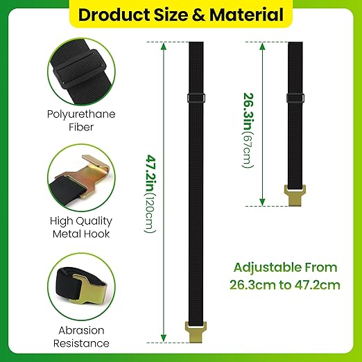 2 Pcs Trash Can Locks for Animals,Garbage Can Lid Locks with Metal Claw,Adjustable Garbage Straps Clips Outdoor for Keep Out Raccoon,Bear - Black