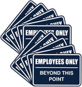 All Quality Classic Framed Employees Only Beyond This Point Wall or Door Sign | Easy to Install Business Signage - Medium (Navy Blue) 10 Pack