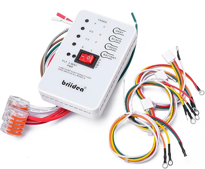 Micro Monitor System, briidea RV Tank Sensor Monitor Panel, KIB Replacement, Fresh Water or Holding Tank Level Sensor