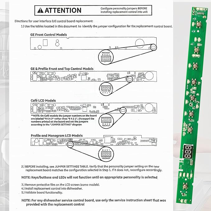 New Upgrade WD21X31902 WD21X23462 Dishwasher User Interface Control Board, WD21X31902C Control Board Compatible with GE Dishwasher, Replace Parts WD21X26179 WD21X32000