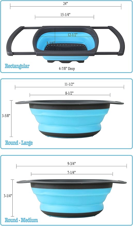 23 in. x 18 in. x 10 in. 16-Gauge Stainless Steel Undermount Single Bowl Kitchen Sink with Collapsible Colander Set and Strainer