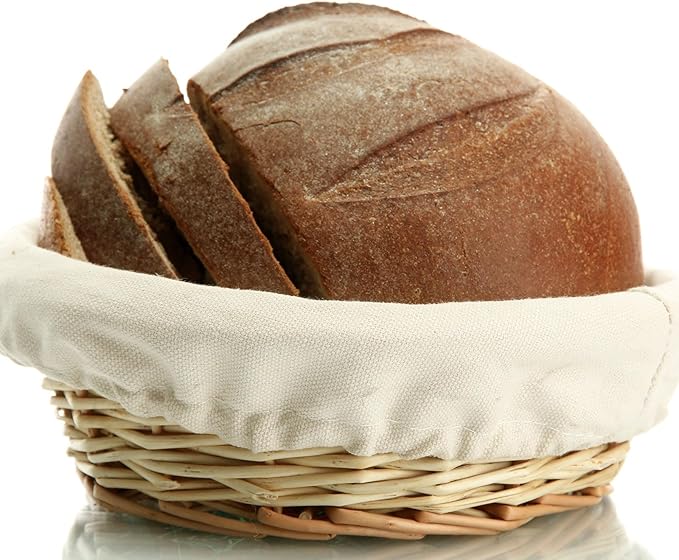 Boao 6 Pieces Bread Banneton Proofing Basket Liner Cloth Cover Natural Rattan Baking Dough Banneton Proofing Sourdough Basket Cloth Liner Bread Baking Supplies (Round,9 Inch)