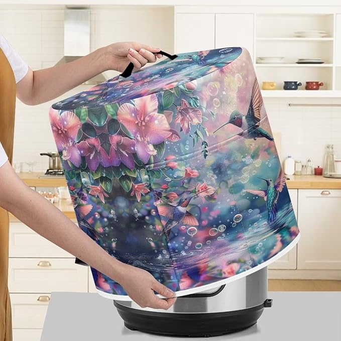 Flashideas Hummingbird Pressure Cooker Cover with Storage Pocket Compatible with 8 10 Quart Instant Pot, Durable Rice Cooker Air Fryer Accessories, Waterproof Kitchen Appliances Dust Cover