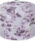 Purple Flower Pressure Cooker Cover for Women Dust Protection Insulated Rice Cooker Cover with Easy to Clean Lining Dust Cover with Pockets for Instant Pot 3 Quart Appliance Cover