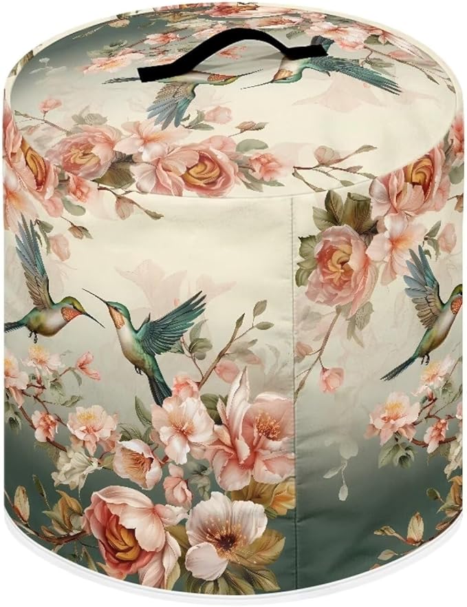 Todiyaddu Floral Hummingbird Pressure Cooker Cover with Pocket Air Fryer Dust Cover Insulated Kitchen Appliance Protector for Instant Pot Accessories Gifts