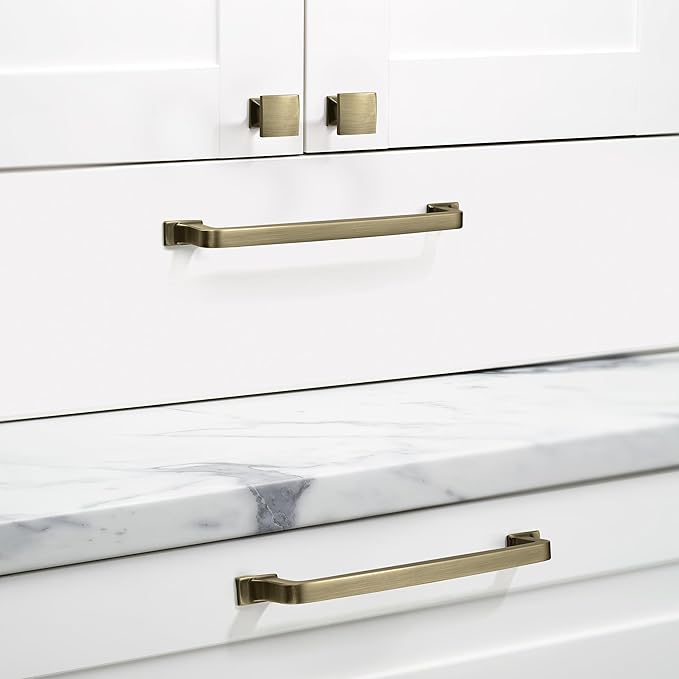 khtumeware 10 Pack 5 Inch Kitchen Cabinet Handles Brushed Antique Brass Cabinet Pulls Drawer Pulls Kitchen Cabinet Hardware Kitchen Handles for Cabinets Cupboard Handles Drawer Handles