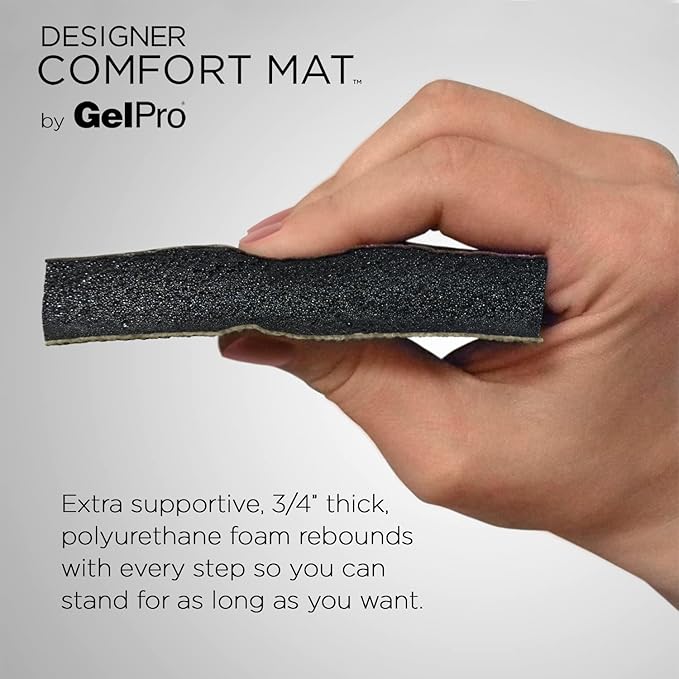 NewLife by GelPro Anti-Fatigue Designer Comfort Kitchen Floor Mat, 20"x32", Grasscloth Pecan Stain Resistant Surface with 3/4” Thick Ergo-Foam Core for Health and Wellness