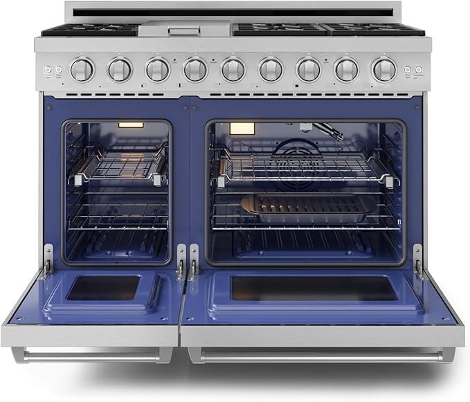 Gordon Ramsay by THOR Kitchen 48 Inch Professional Gas Range with Double Oven in Stainless Steel