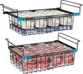 iSPECLE Freezer Organizer Bins for 10 to 20 Cu.Ft, 2 Pack Expandable Hanging Baskets Fit 17.5"-22.6" Width, Metal Wire Storage Racks for Deep Freeze, Not for Upright, Black