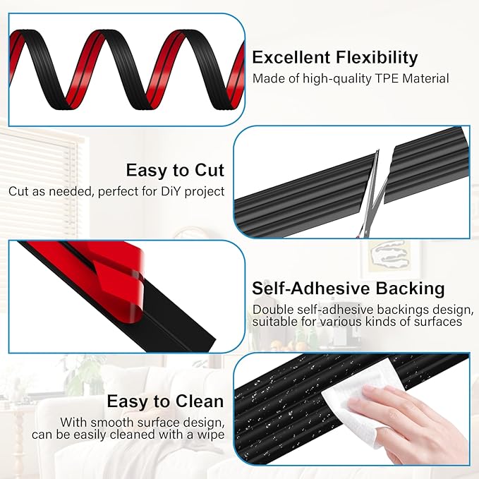 10FT Flexible Wall Corner Protector Moulding Trim, Peel and Stick Inside & Outside Wall Corner Guards Edge Protector,Self Adhesive Molding Trim Strip for Edge Ceiling