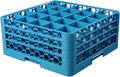 Carlisle FoodService Products OptiClean Plastic 25-Compartment Divided Glass Rack, Blue, 8.72"