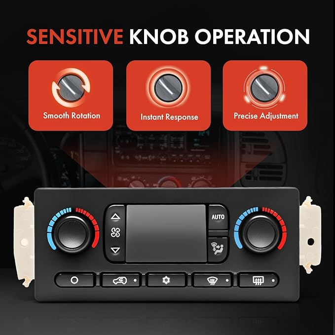 A-Premium Automatic Climate Control Module A/C & Heater Control Panel Compatible with Chevy, GMC & Cadillac - 2003 2004 Silverado, Sierra 1500/2500, Tahoe, Avalanche, Yukon - with Rear Window Defogger