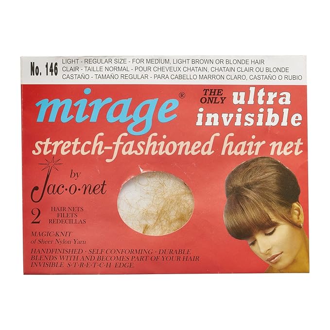 Hair Net Jac-O-Net Mirage Ultra-Invisible Light, 2 Nets Per Pack [1 Pack]