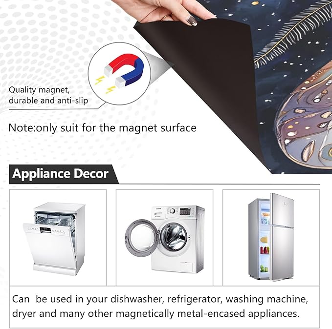 Moth Dishwasher Magnet Cover Front Dishwasher Cover Magnetic Home Cabinet Decals Appliances Stickers Refrigerator Decor, 23x26in