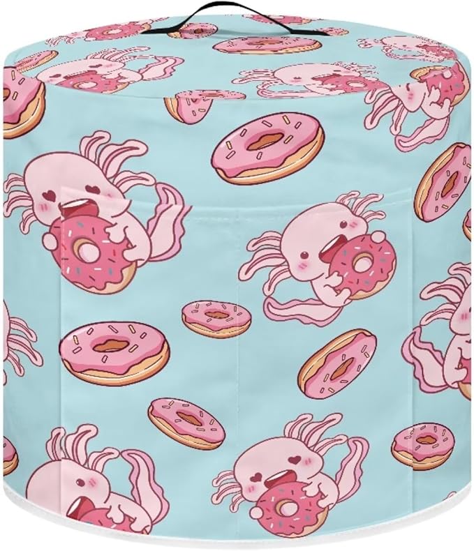 Axolotl Kitchen Appliance Covers, Dust Cover for 3 qt Air Fryer & Pressure Cooker Kitchen Appliance Accessories with Storage Pockets, Machine Washable