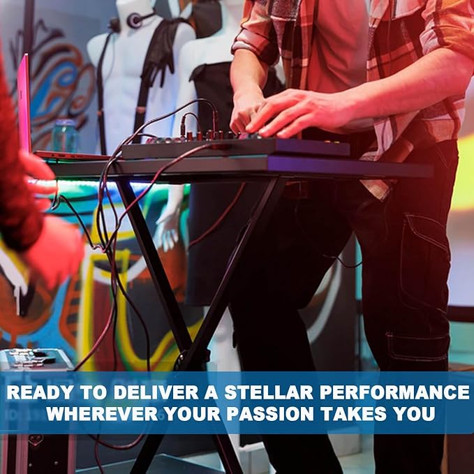 DJ Table Stand Audio Mixer Stand Portable Booth - 35" x 17.3" Versatile DJ Booth Stand for Piano, Laptops, Controllers, Midi Keyboards, and Audio Mixers, Mixer Pioneer DJ Controller Equipment