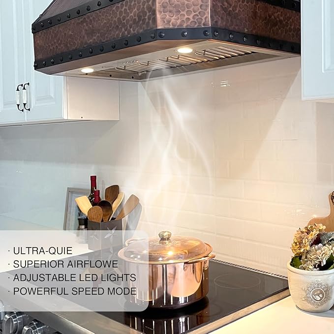 SINDA 42 Inch Built-in Range Hood Insert Vent 1150 CFM with 4 Speed Exhaust Fan Kitchen Under Cabinet Vent Hood Adjustable LED Lights, Dishwasher-safe, Baffle Filters,Stainless Steel